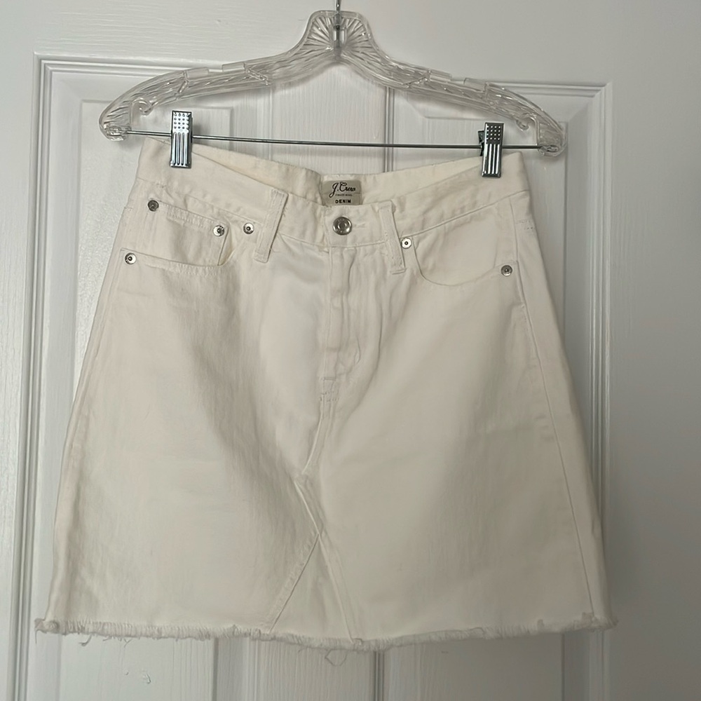 J. Crew White Denim Skirt